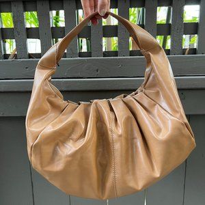 Express Hobo Shoulder Bag Faux Leather Camel Color